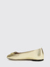 vlogo signature gold laminated nappa ballet flats