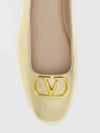vlogo signature gold laminated nappa ballet flats
