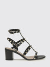 rockstud t-strap mid-heel sandals in calfskin leather