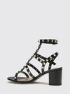 rockstud t-strap mid-heel sandals in calfskin leather