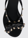 rockstud rubber thong sandals with studs and bow detail