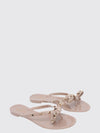 rockstud rubber thong sandals with studs and bow detail