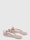 rockstud rubber thong sandals with studs and bow detail
