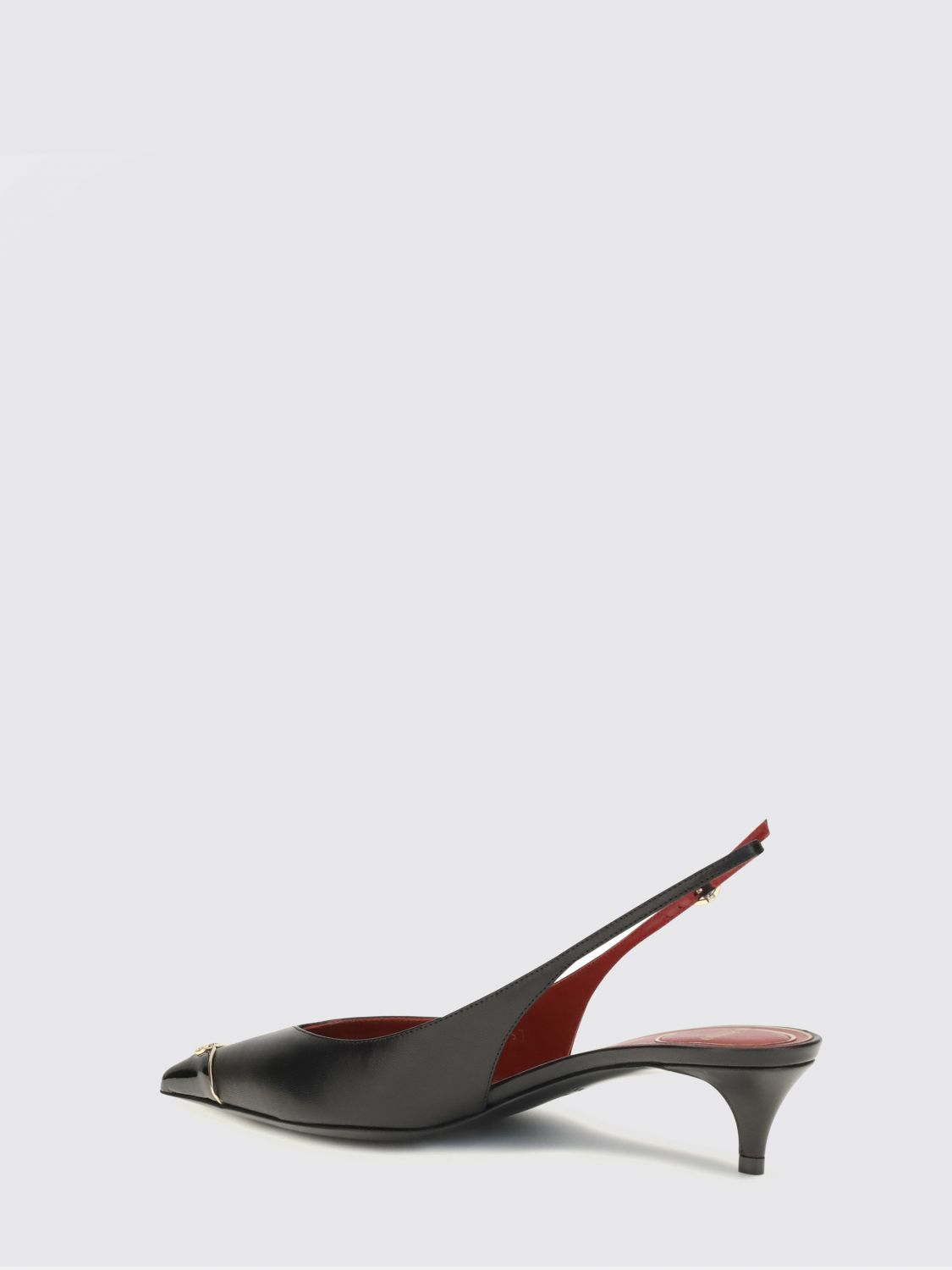 vlogo signature calfskin leather low-heel slingback pumps