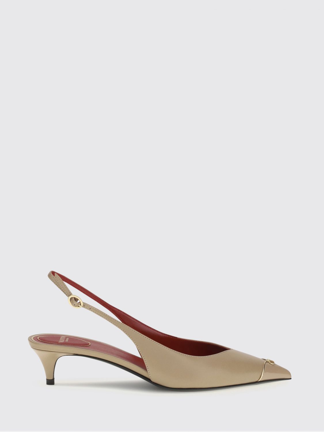 vlogo signature calfskin leather low-heel slingback pumps