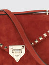 rockstud suede mini crossbody bag with studs