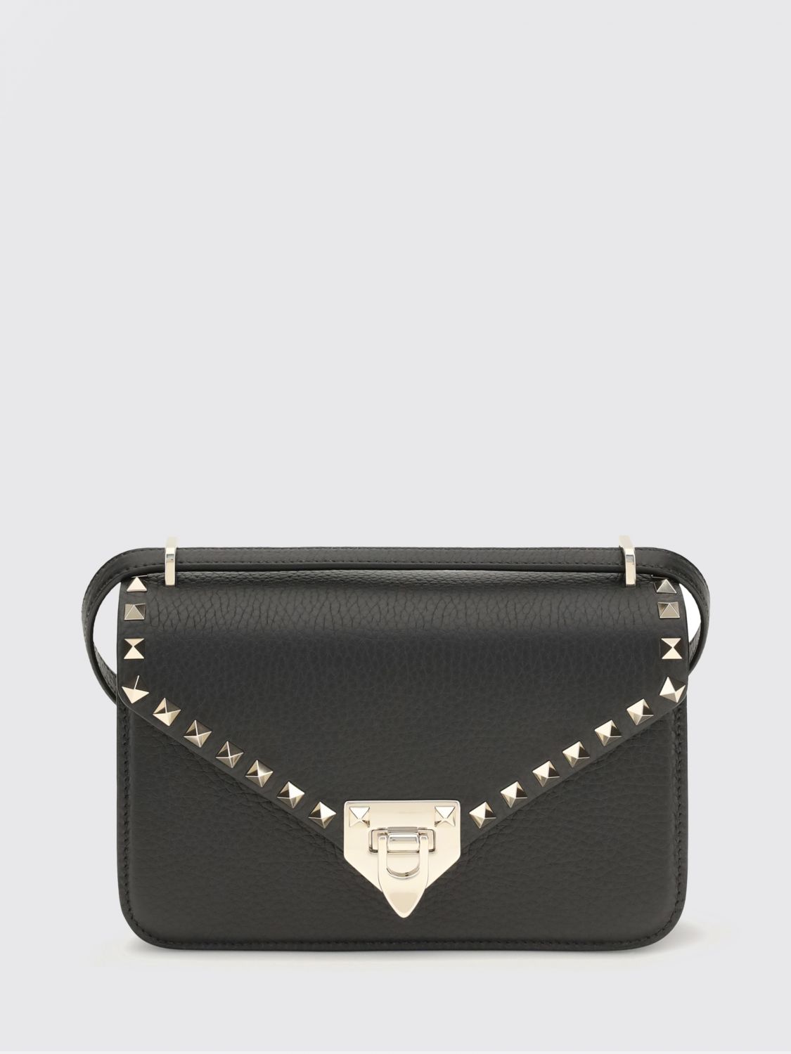 rockstud grained calfskin mini crossbody bag