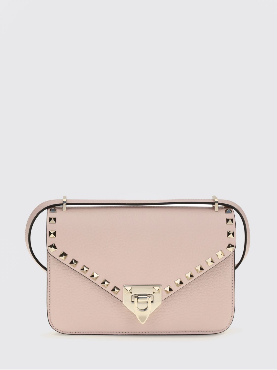 rockstud grained calfskin mini crossbody bag