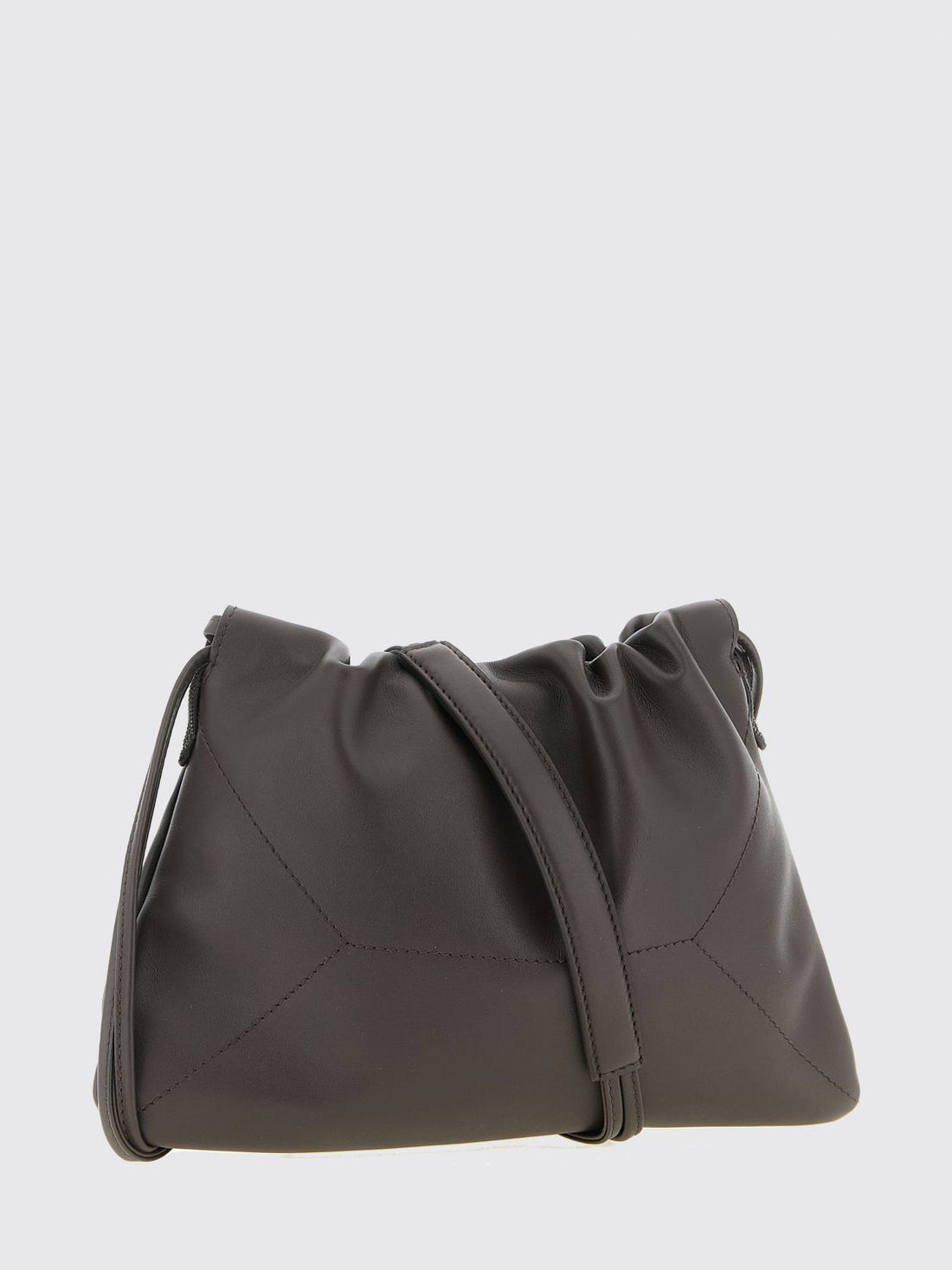 BRUNELLO CUCINELLI OS draped calfskin leather crossbody bag