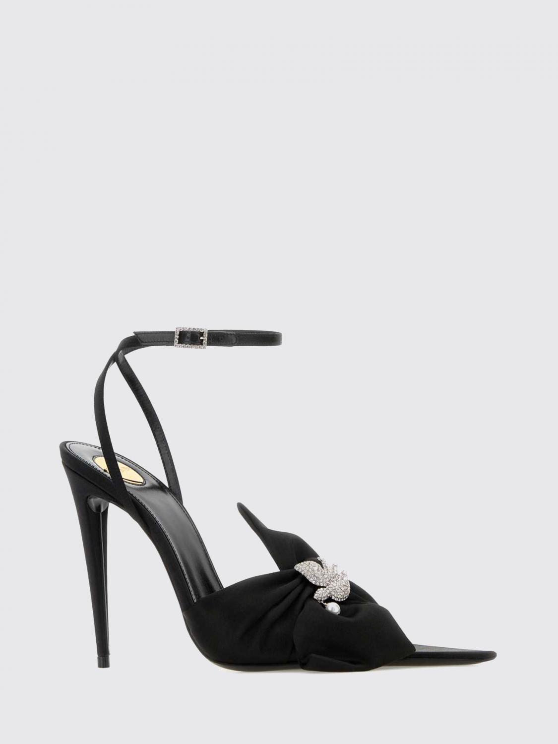 dove knot detail silk crêpe sandals with stiletto heel