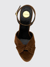 franciane ysl logo suede platform sandals