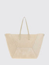 suede calfskin shoulder bag with removable pouch