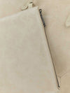 suede calfskin shoulder bag with removable pouch