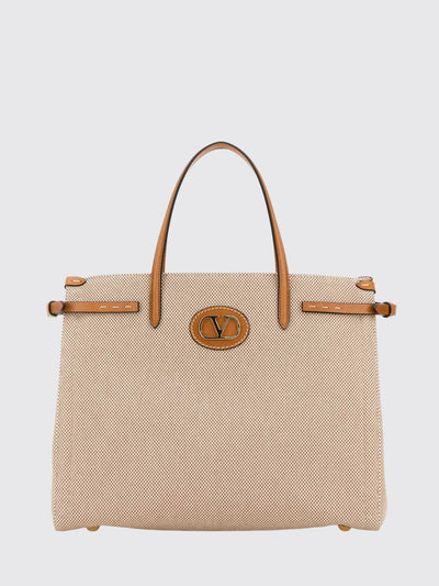 antibes canvas tote bag with vlogo signature monogram