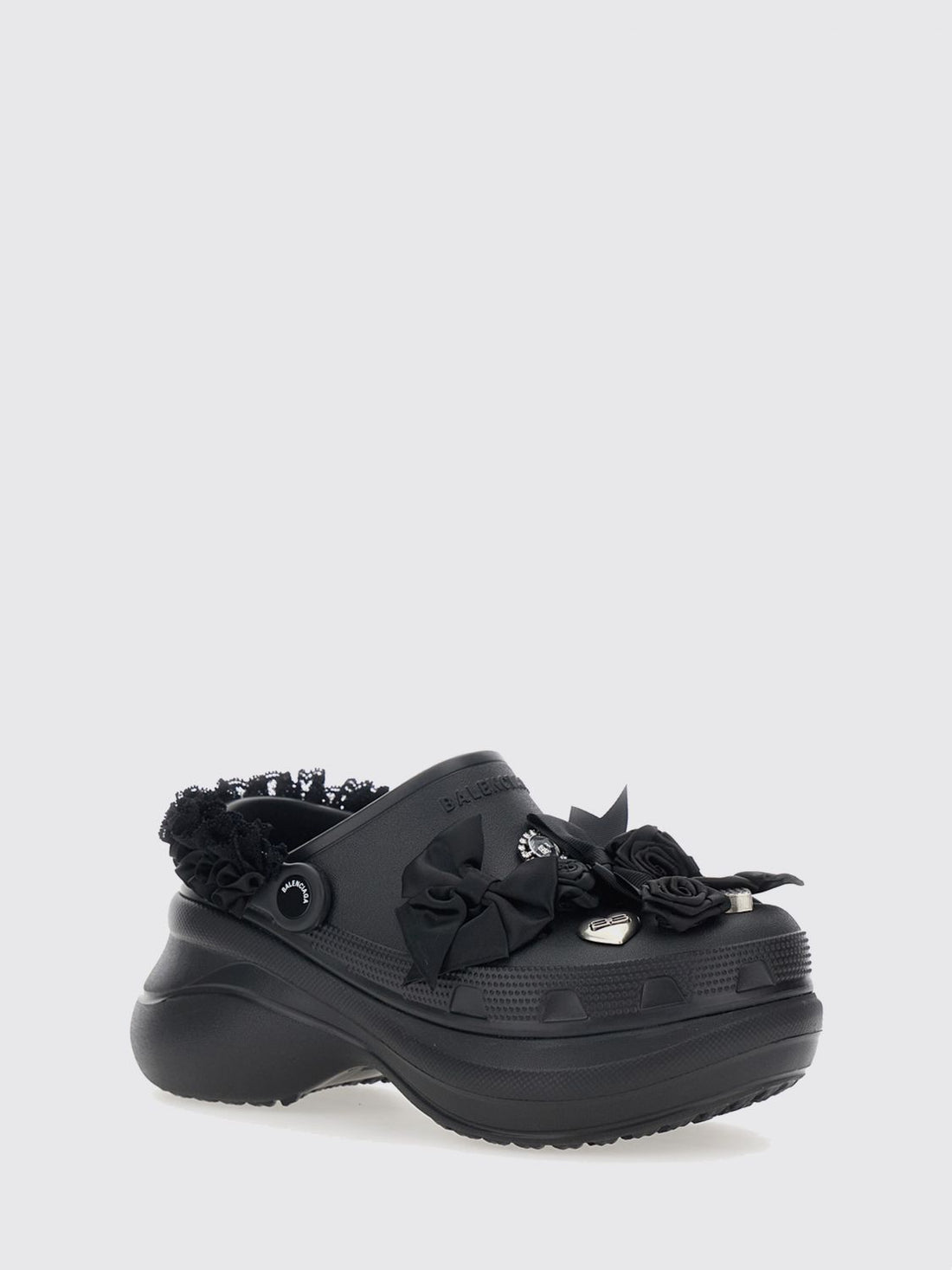 BALENCIAGA 39 x crocs jibbitz eva mules with platform and decorative studs