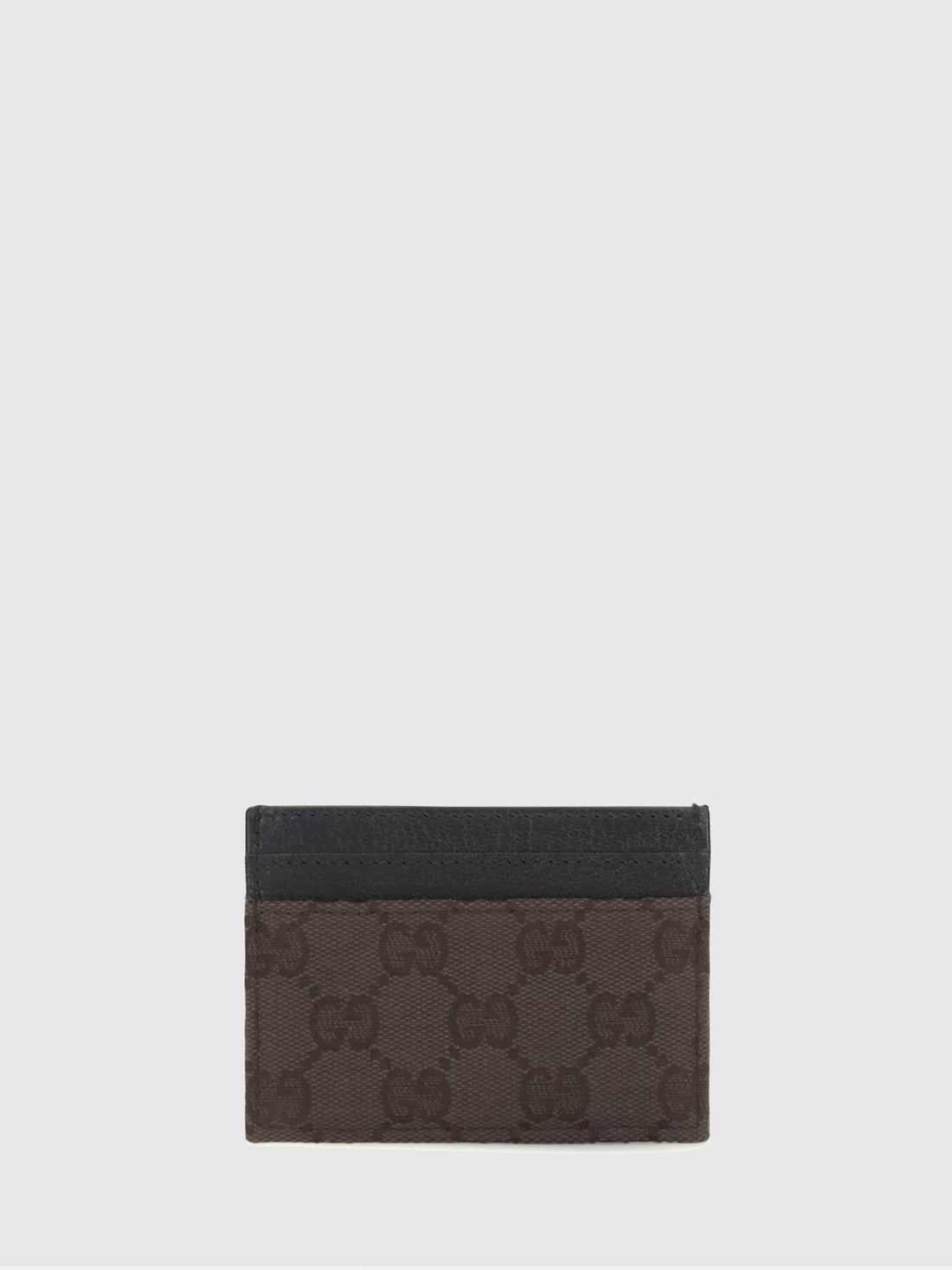 GUCCI OS gg monogram jacquard fabric and smooth leather flat card holder