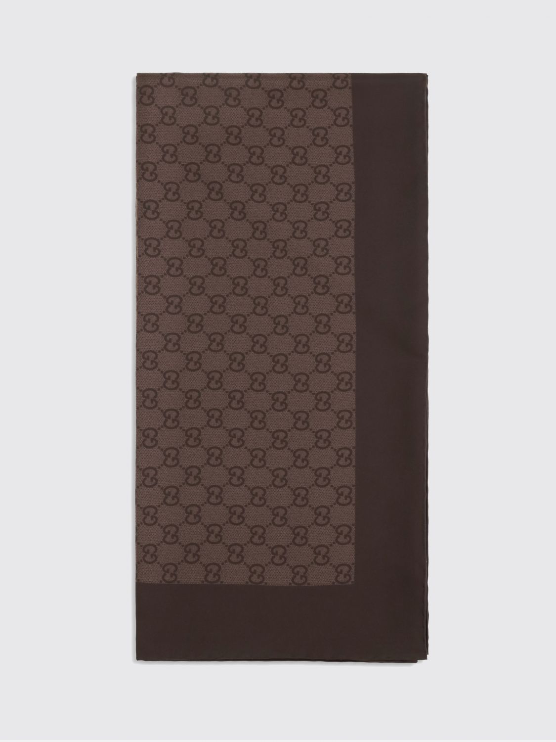 square silk twill foulard with gg monogram pattern