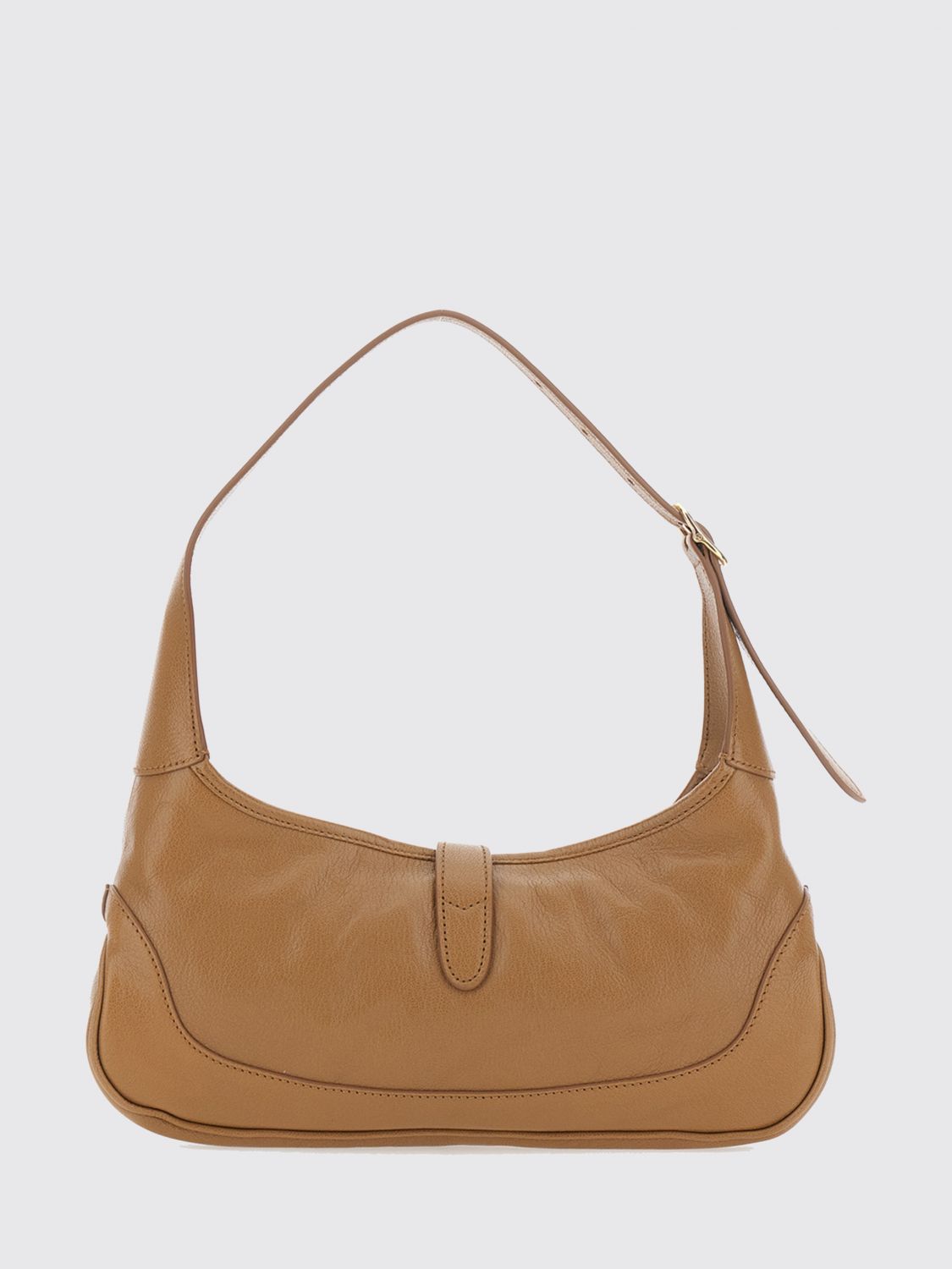 jackie slim nappa leather shoulder bag with clasp closure