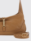 jackie slim nappa leather shoulder bag with clasp closure