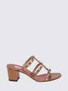 rockstud mule sandals in laminated leather with studs