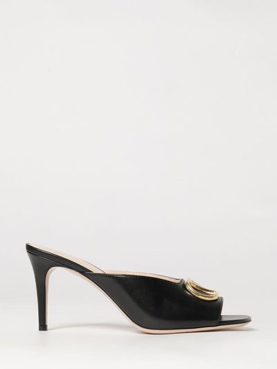 vlogo signature leather mule sandals with stiletto heel