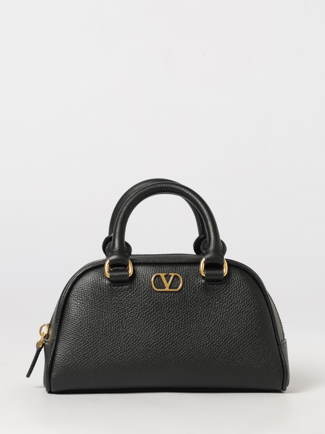 vlogo signature mini bowling bag in grained leather