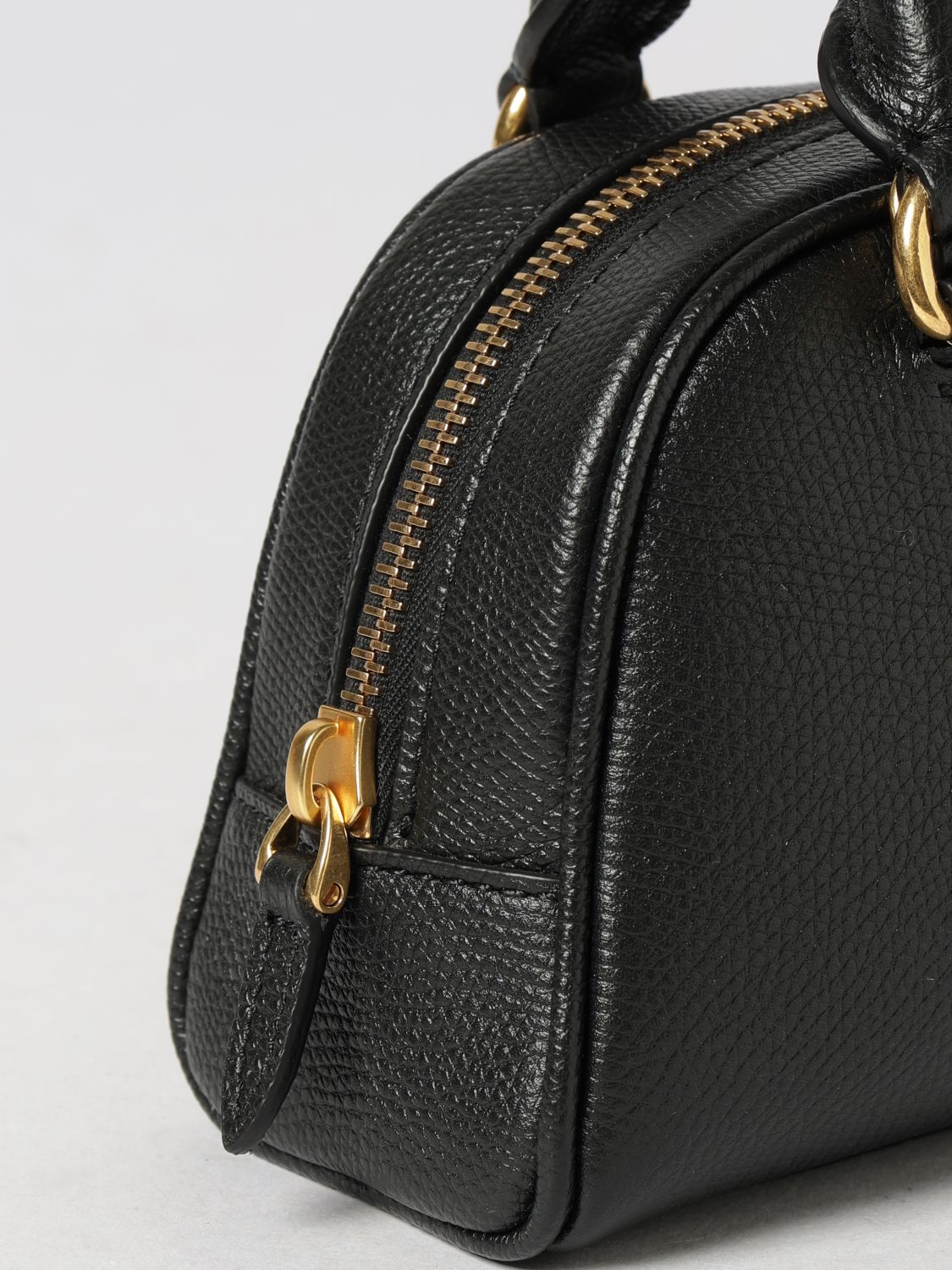 vlogo signature mini bowling bag in grained leather