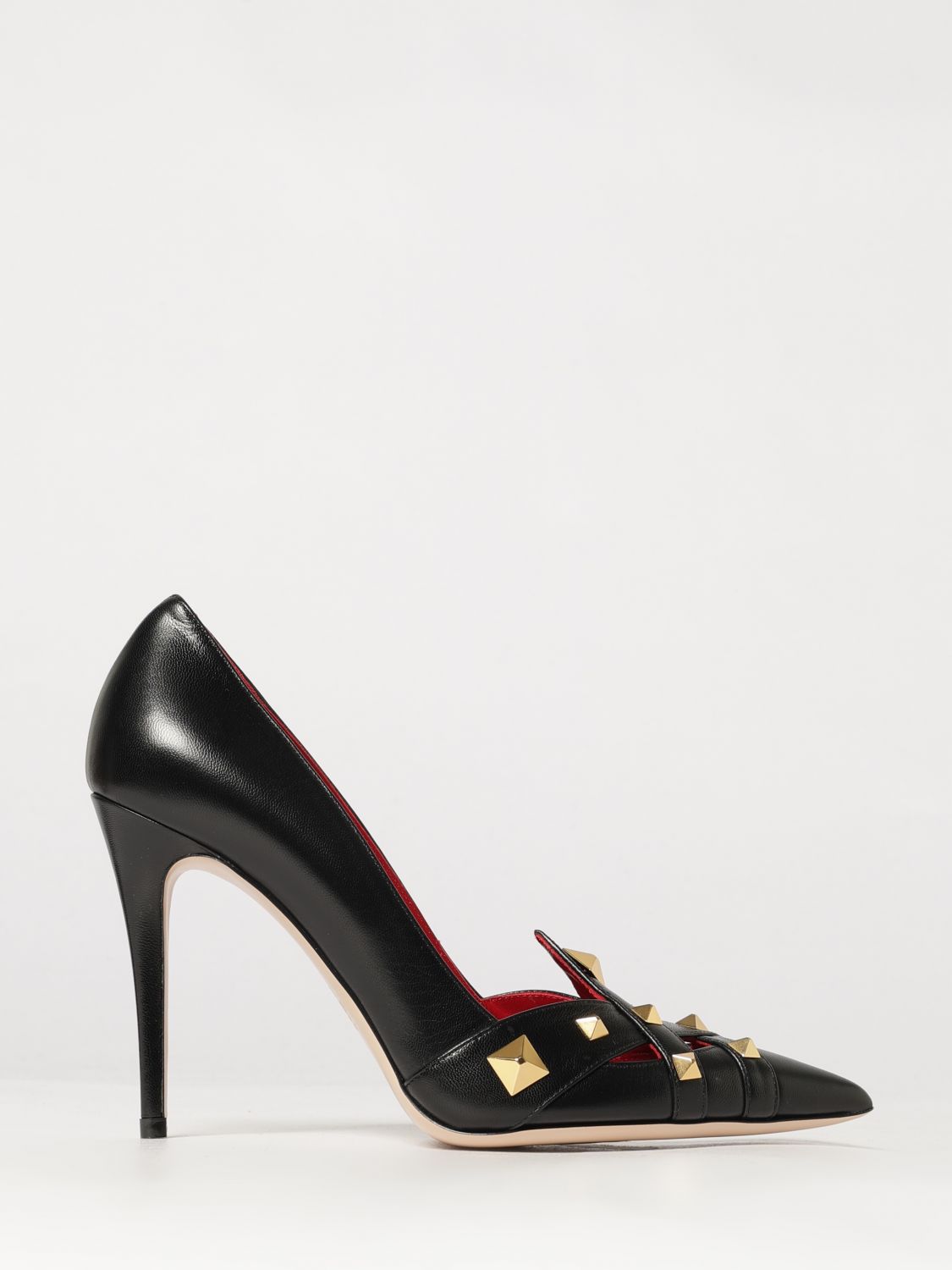 studded nappa leather pumps with a high stiletto heel