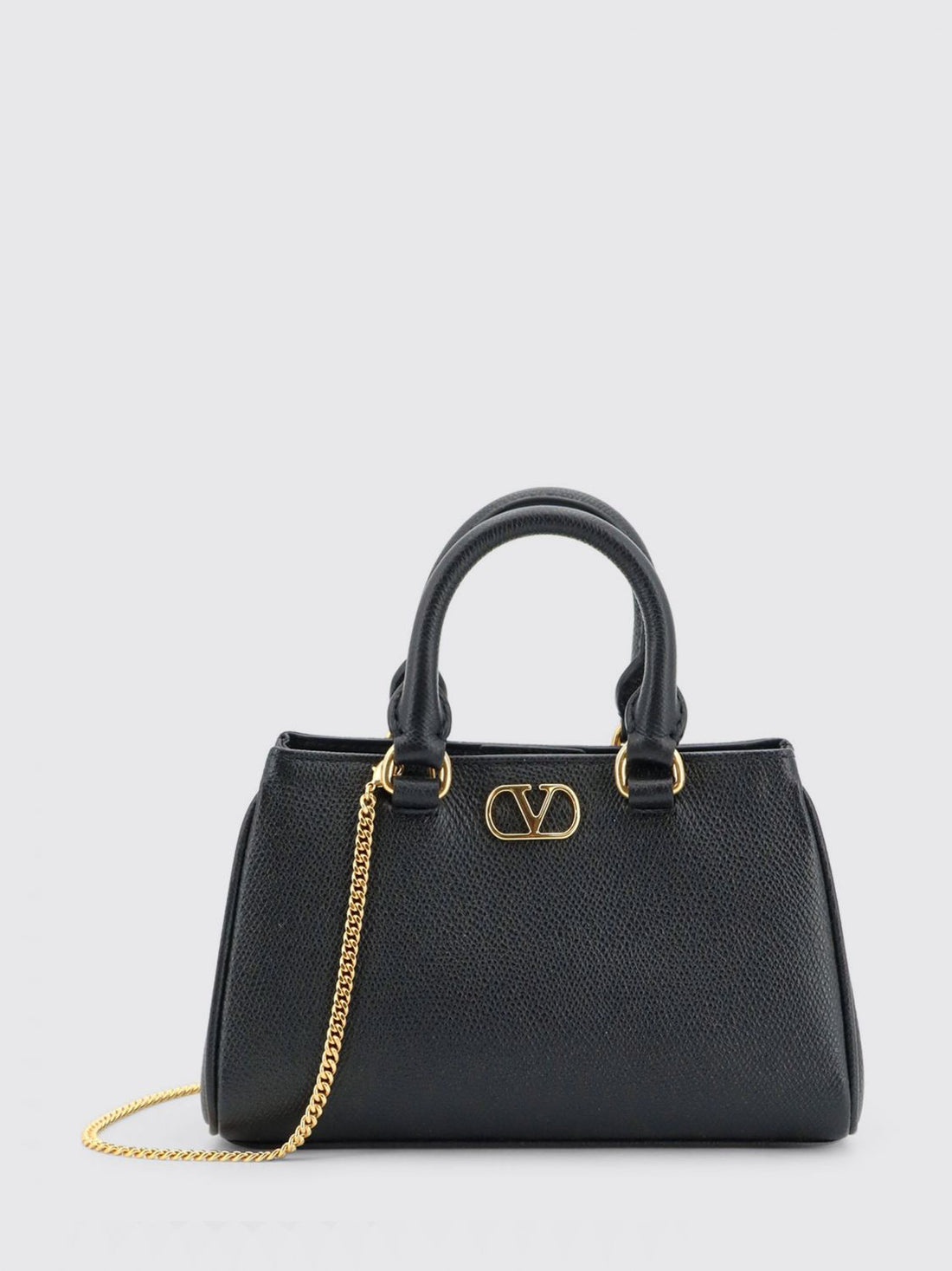 VALENTINO GARAVANI OS grained leather handbag with vlogo signature