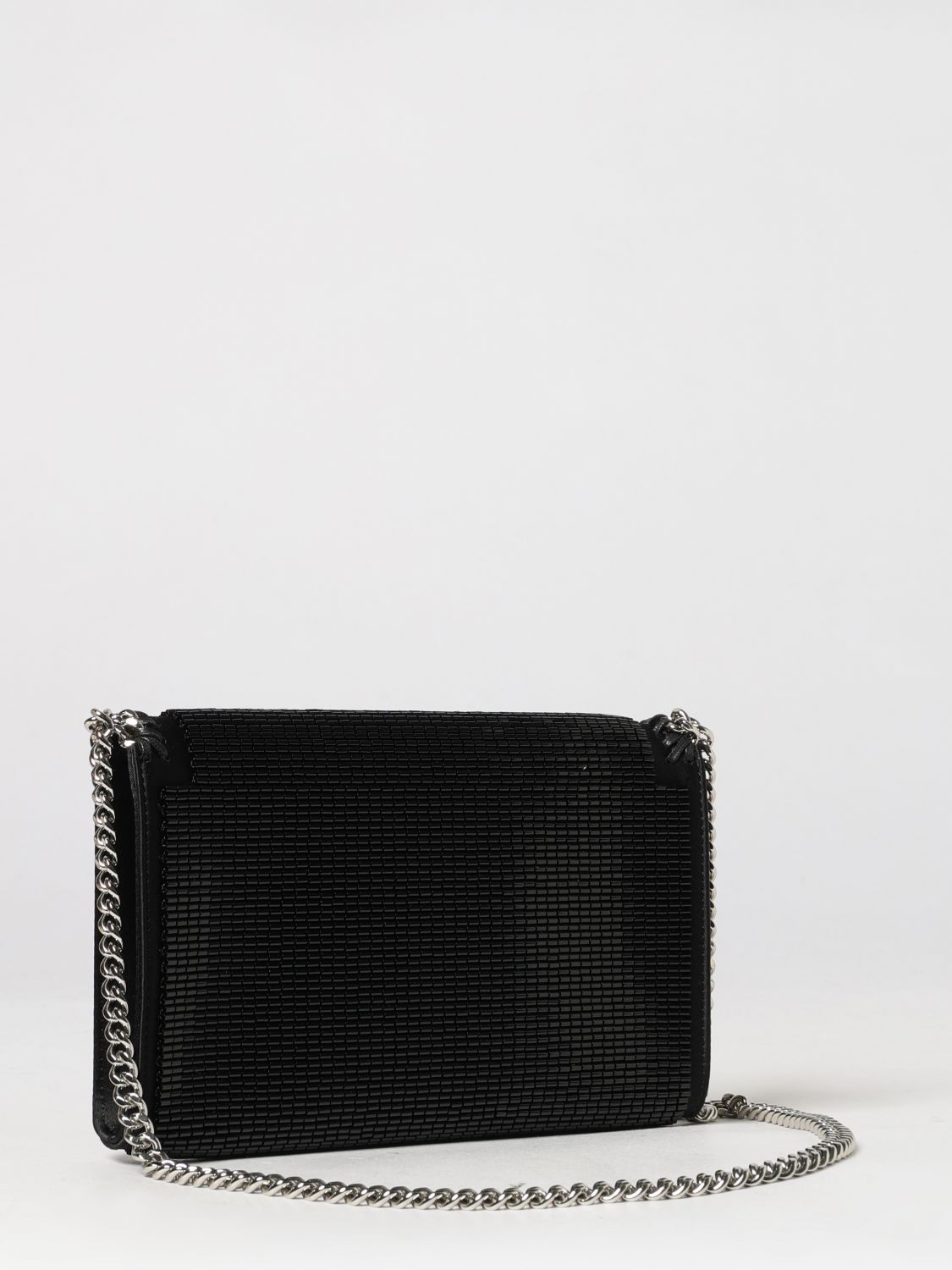 falabella mini satin bag with beads and chain