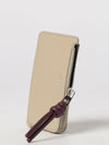 knot zipped calfskin nappa card holder with laminated logo
