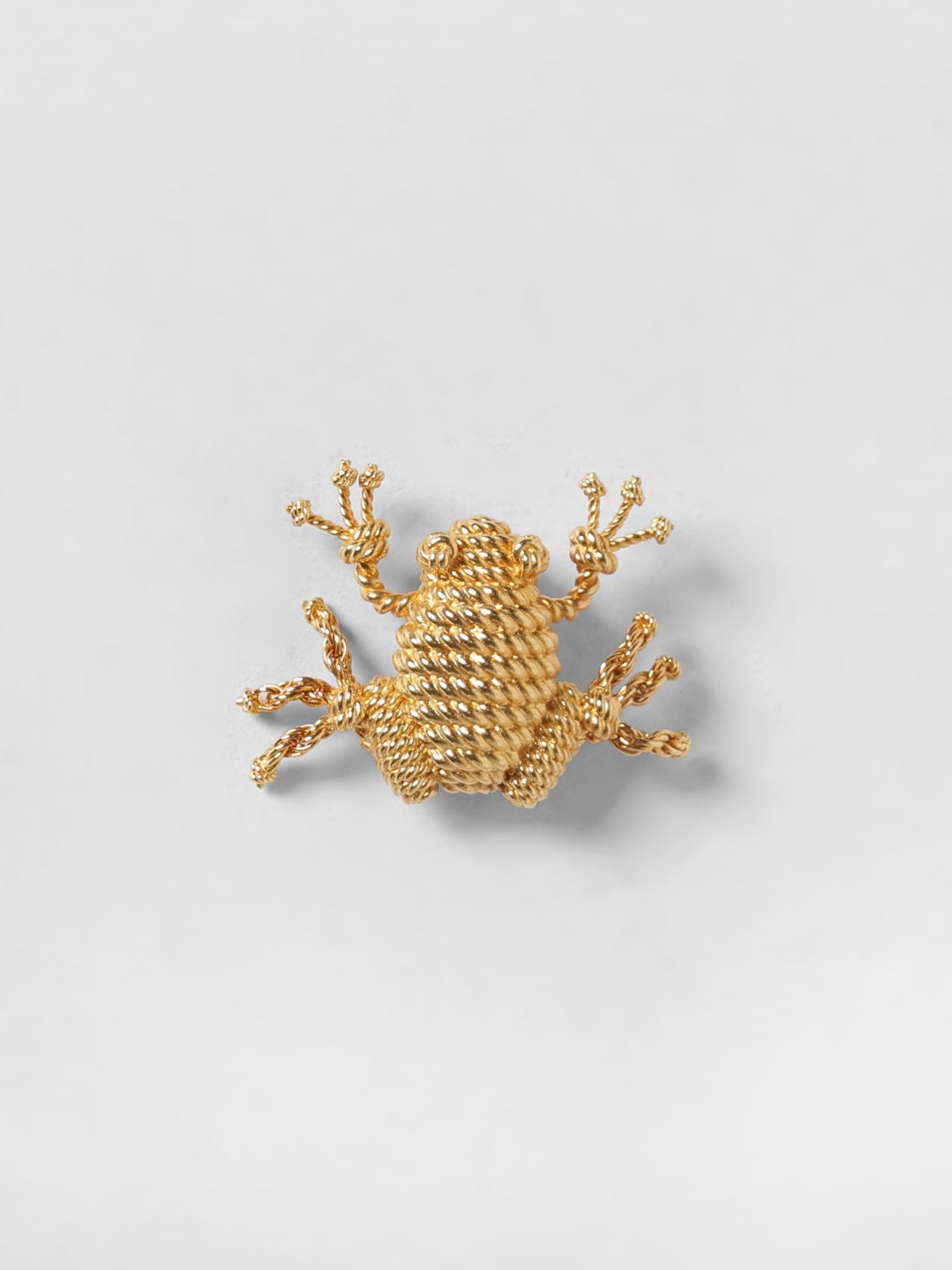 rana gold-coloured brass brooch with engraved logo