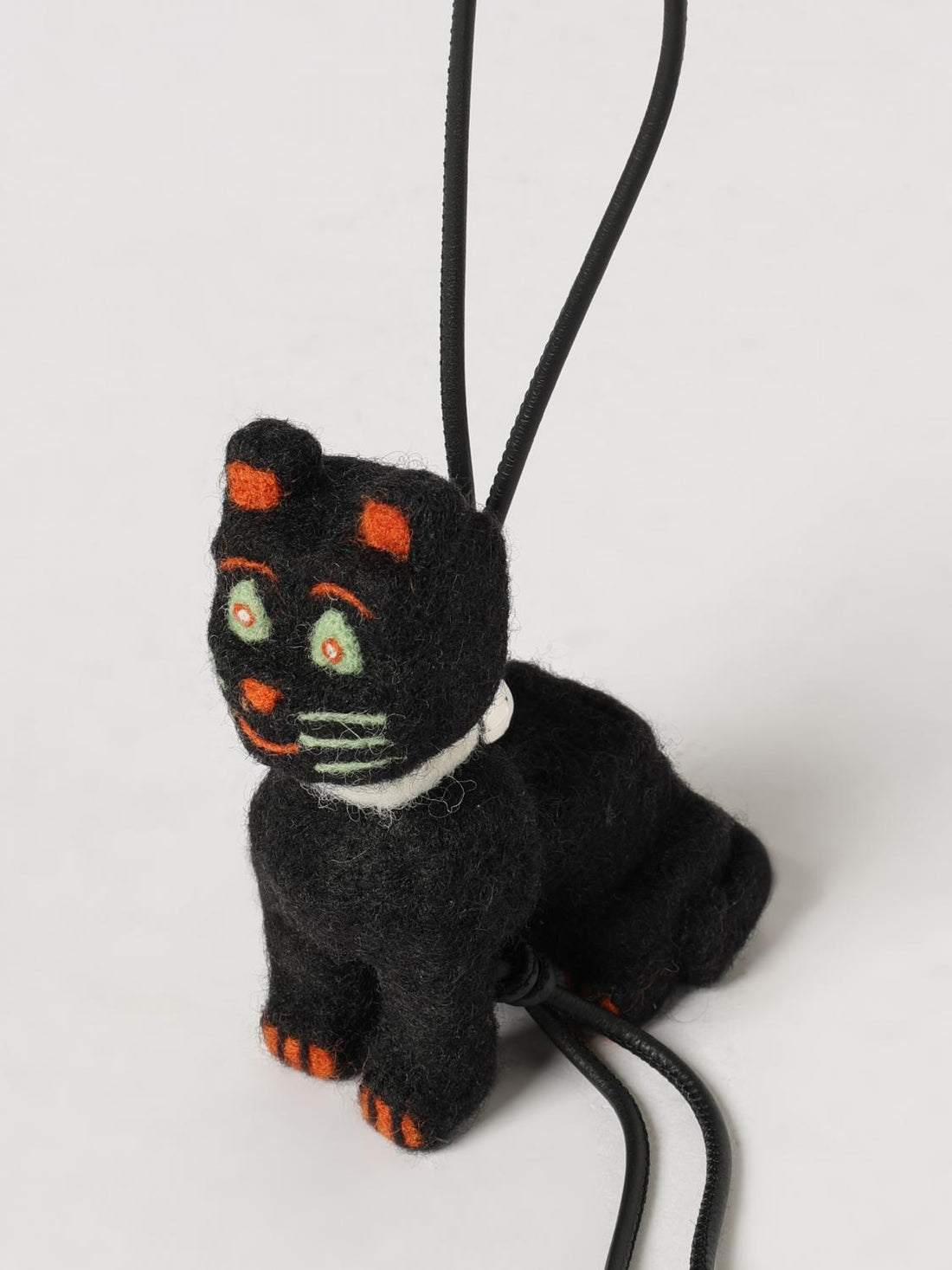 LOEWE OS futurist cat animal-shaped keychain in wool felt