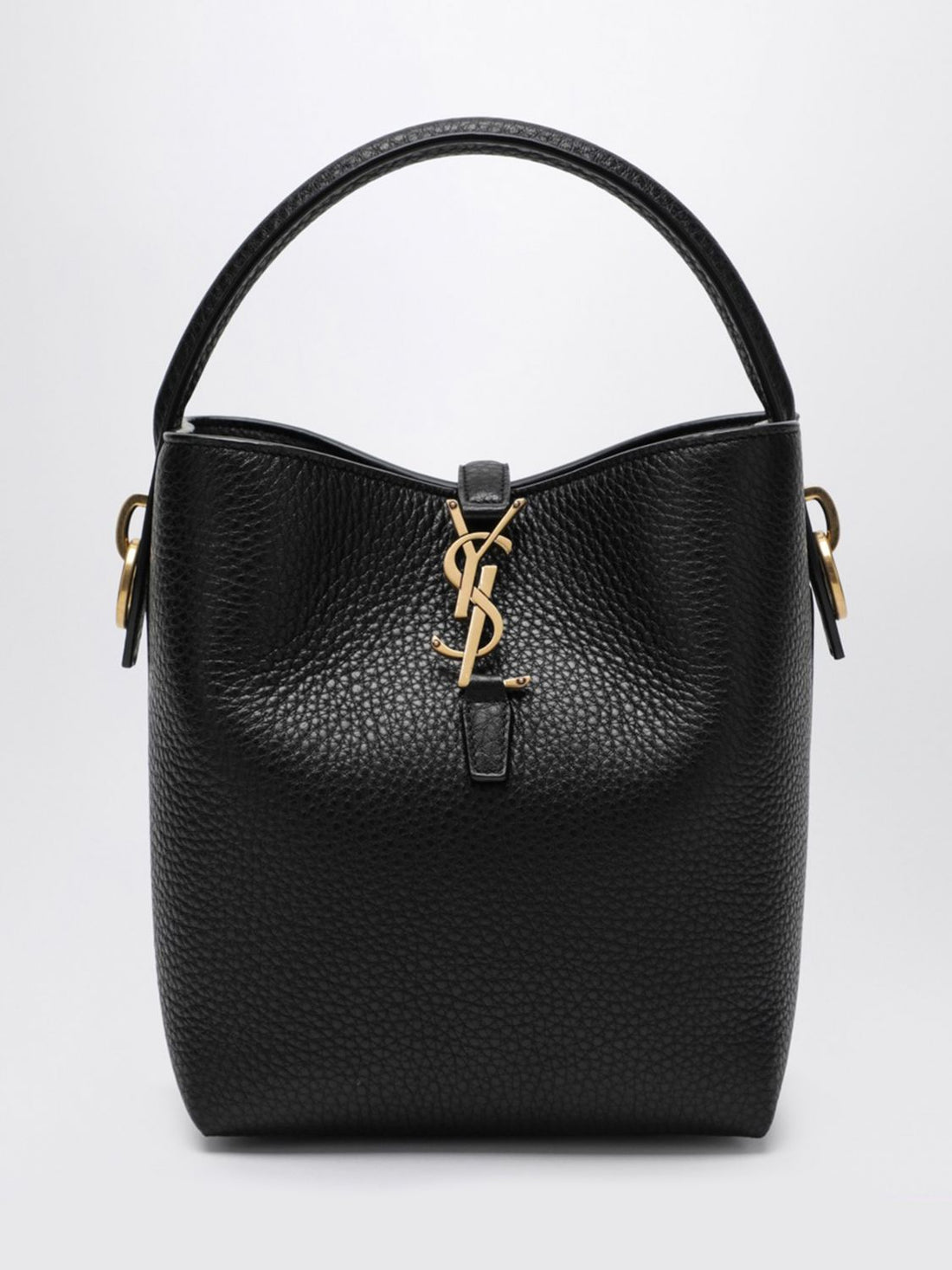 SAINT LAURENT OS le 37 grained leather bucket bag with ysl monogram