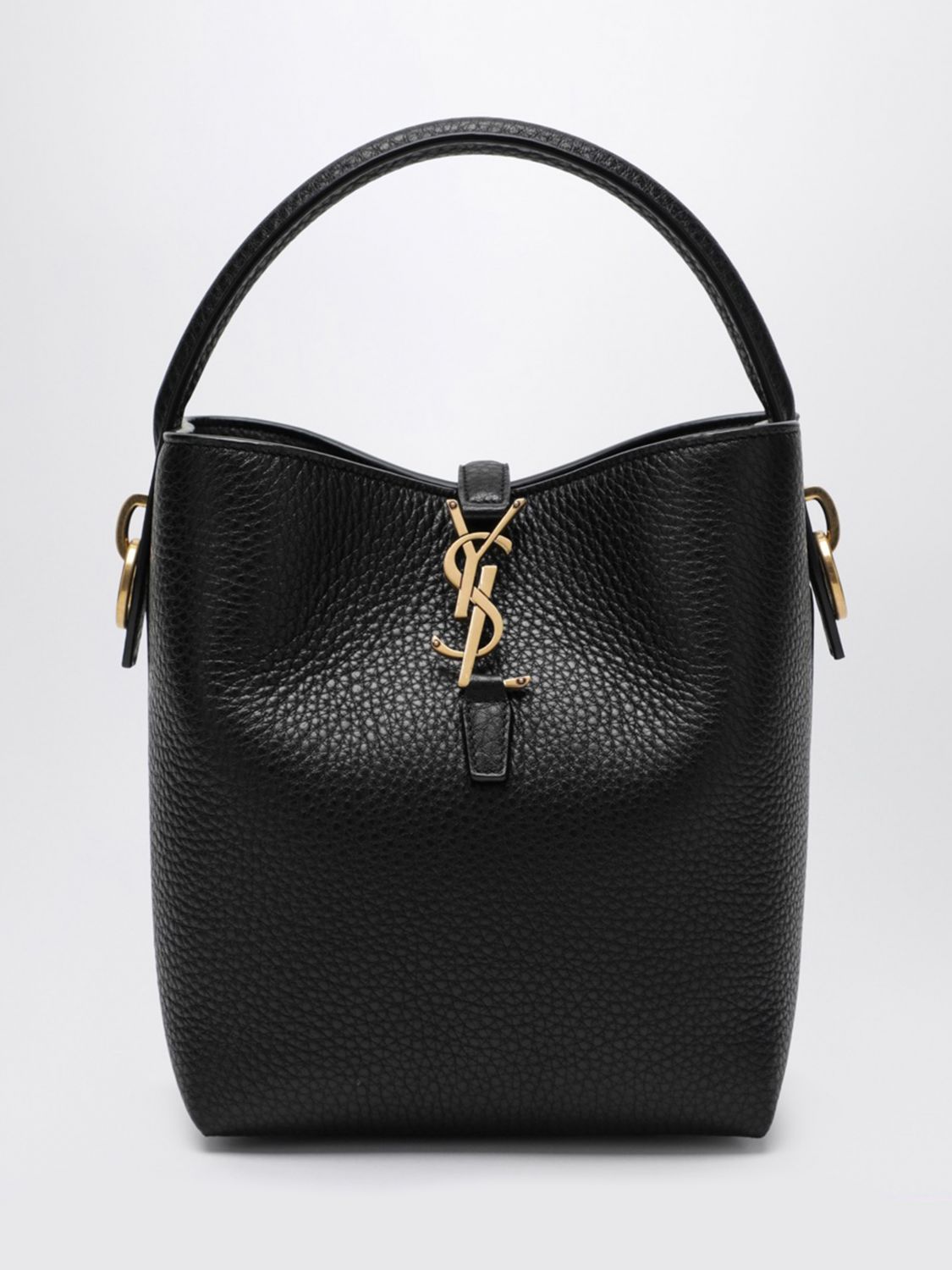 le 37 grained leather bucket bag with ysl monogram