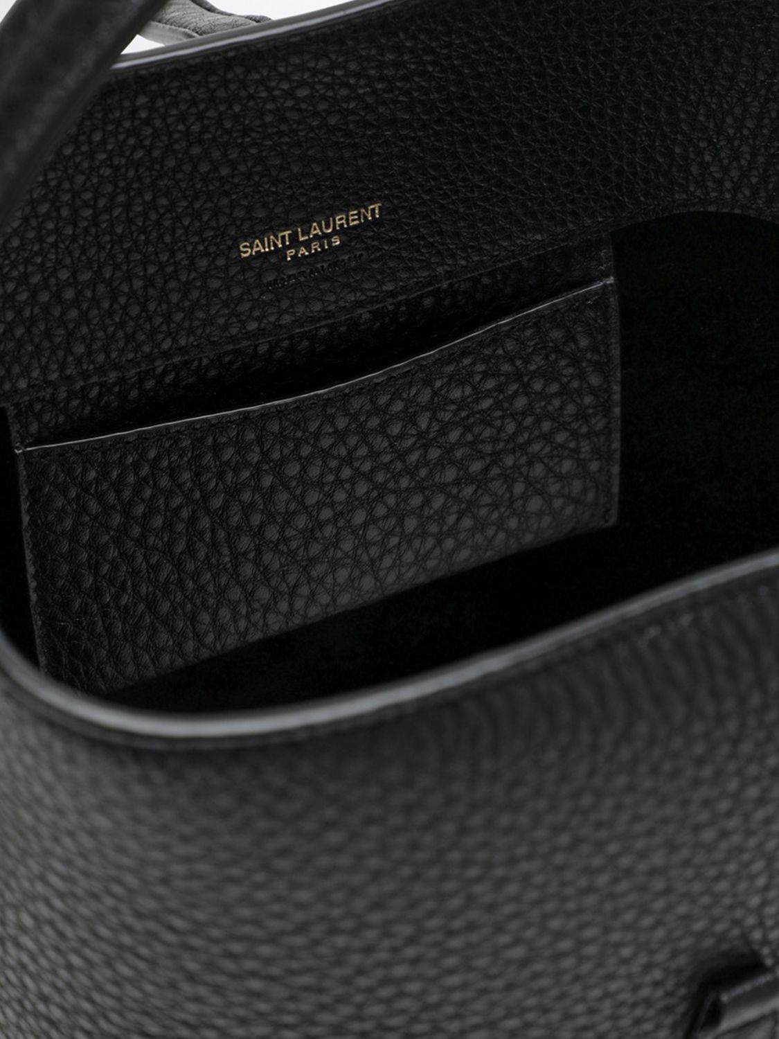 le 37 grained leather bucket bag with ysl monogram