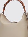 diana grained leather handbag with bamboo handle and gg logo