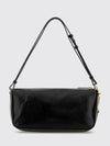 smooth calfskin shoulder bag with adjustable handle and zip closure