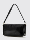 smooth calfskin shoulder bag with adjustable handle and zip closure