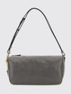 smooth calfskin shoulder bag with adjustable handle and zip closure