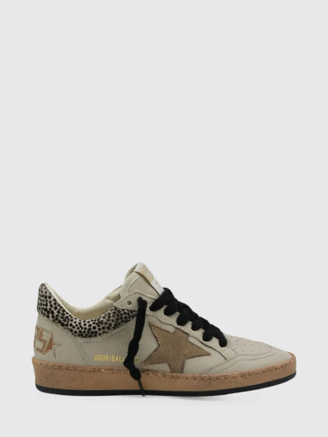 GOLDEN GOOSE 35 ball star polka-dot trainers in leather and pony hair with distressed effect