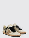 ball star polka-dot trainers in leather and pony hair with distressed effect