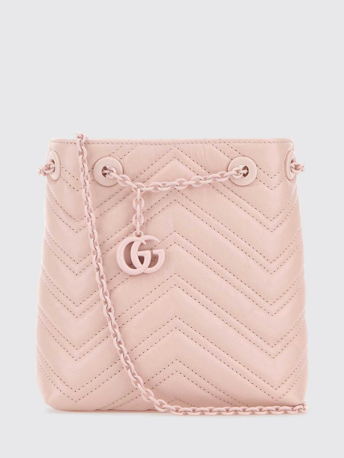 GUCCI OS gg marmont mini chevron matelassé nappa leather bucket bag