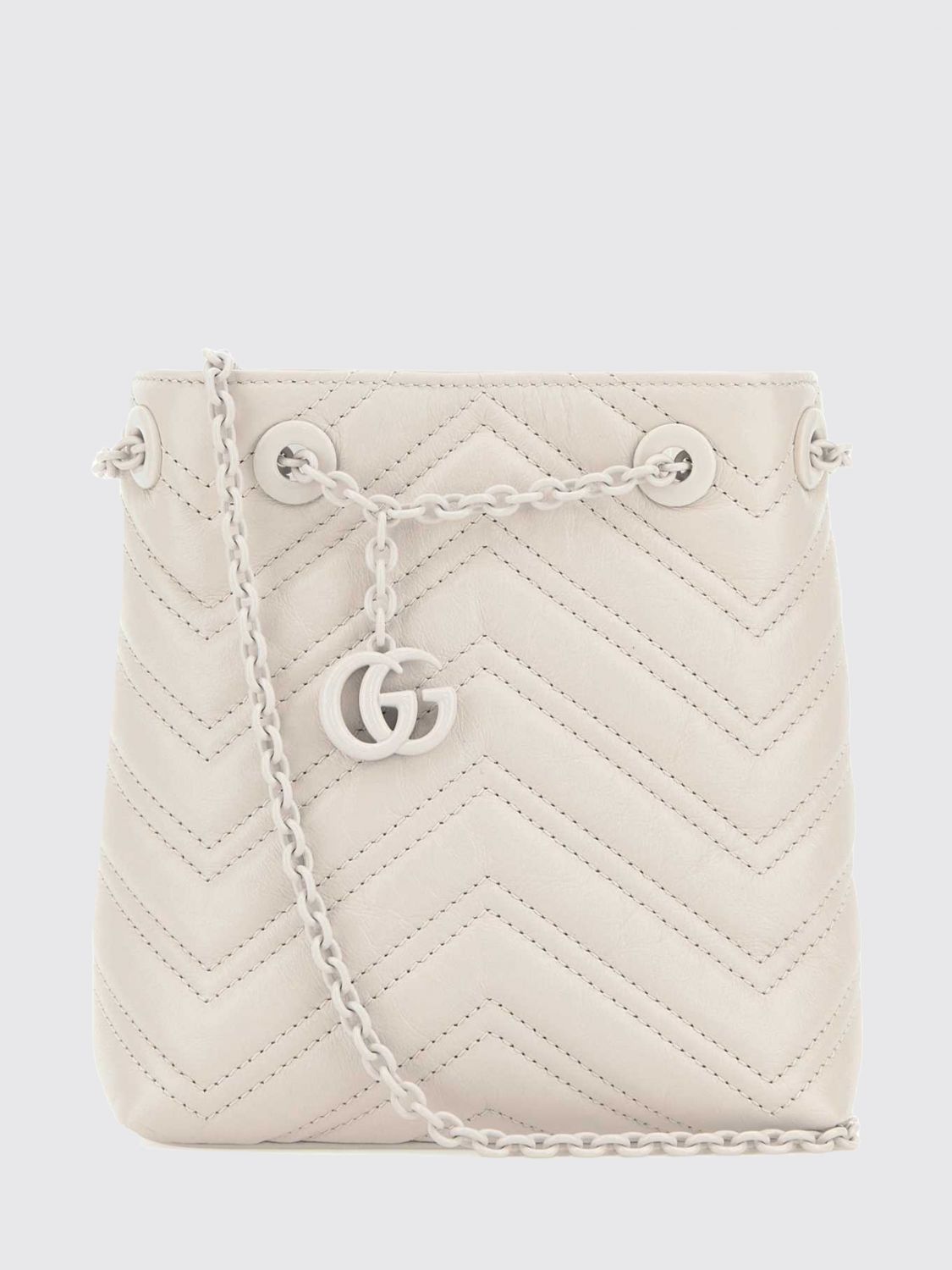 gg marmont mini chevron matelassé nappa leather bucket bag