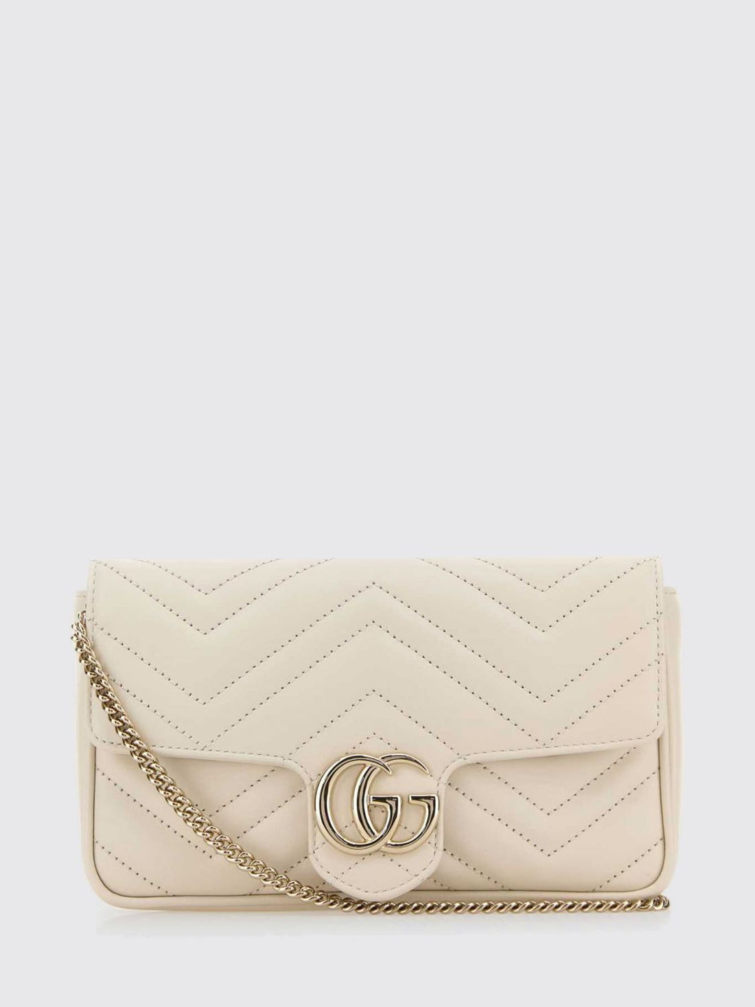GUCCI OS gg marmont mini chevron matelassé leather bag with chain strap