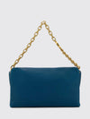 grained leather shoulder bag with removable chain handle