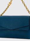 grained leather shoulder bag with removable chain handle