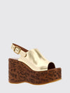maxime laminated leather platform wedge sandals chloé