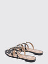 rockstud calfskin slide sandals with studs