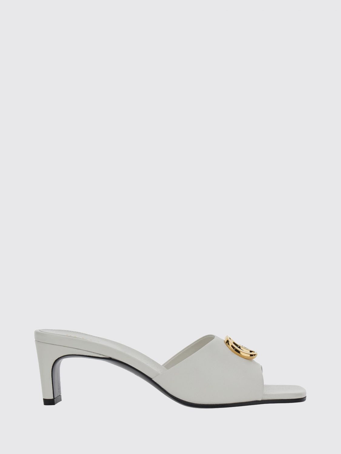 nappa leather mules with mid-heel and gg monogram hardware